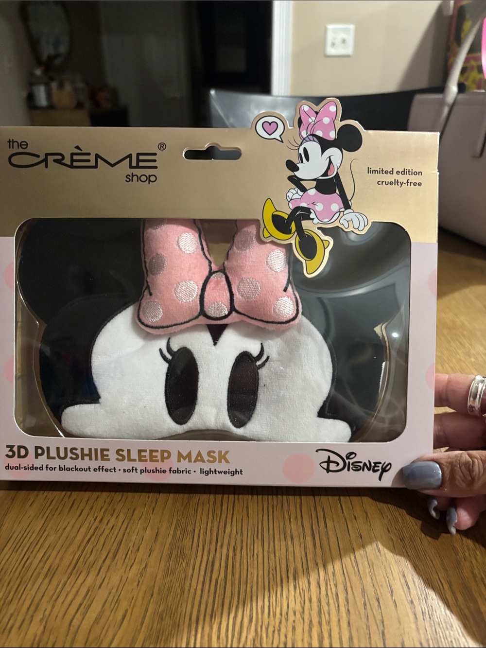The Crème Shop x Disney Minnie Mouse Pink 3D Plush Sleep Mask for Kids